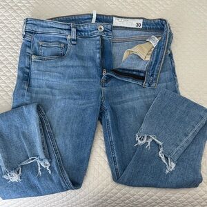 rag & bone Distressed Ankle Cut Hem Jeans